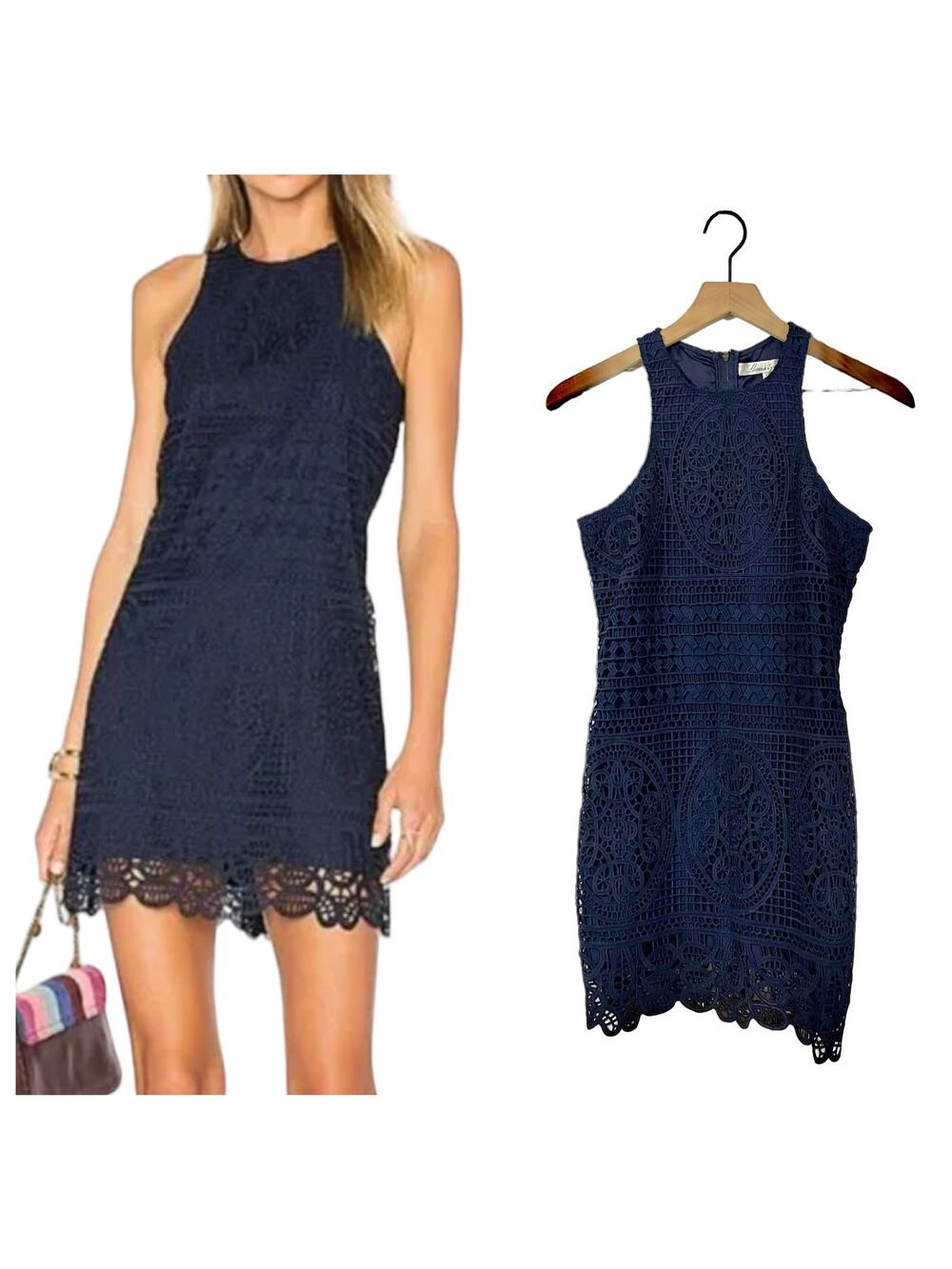 Lovers + Friends Caspian Lace Mini Dress - Navy - XS